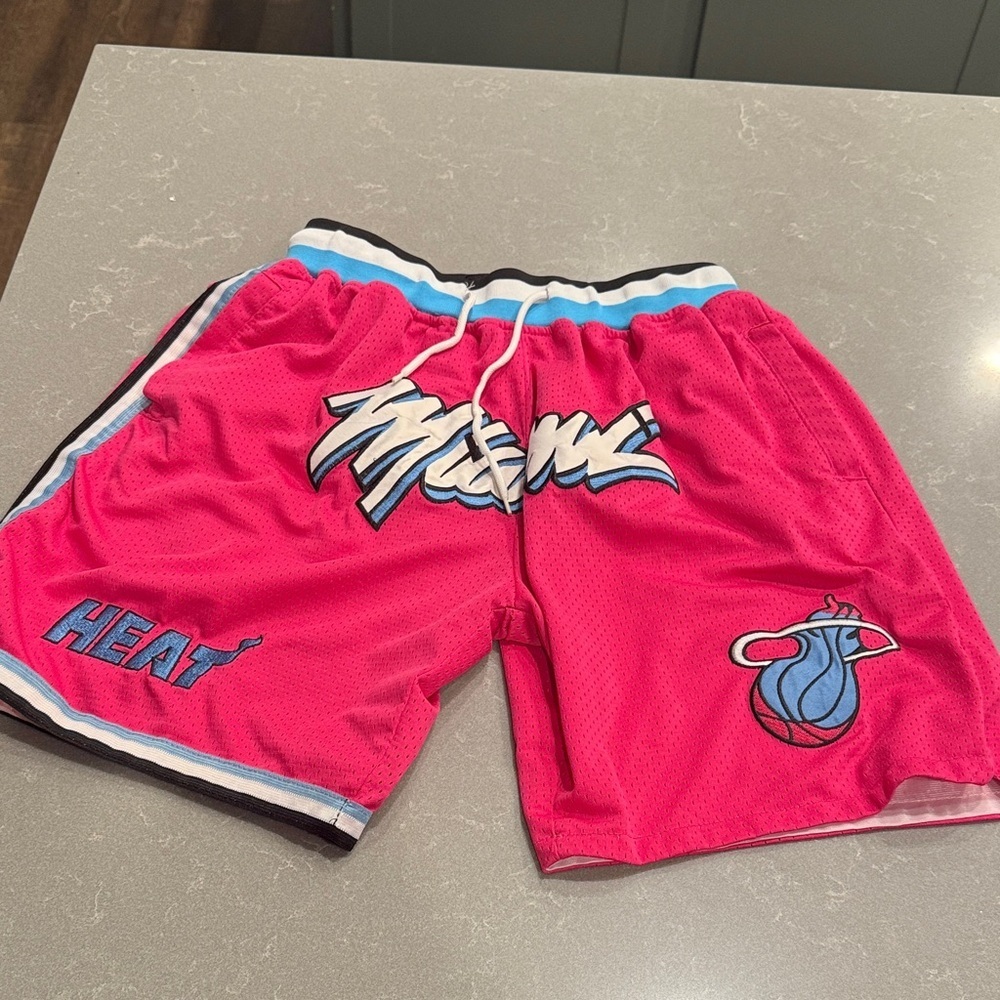 Just Don Vibrant Pink Miami Heat Athletic Shorts